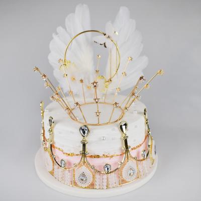 China Stunning Handmade Starry Girl Cake Topper Wedding Birthday Crown Metal Cake Sky Main Accessory for sale