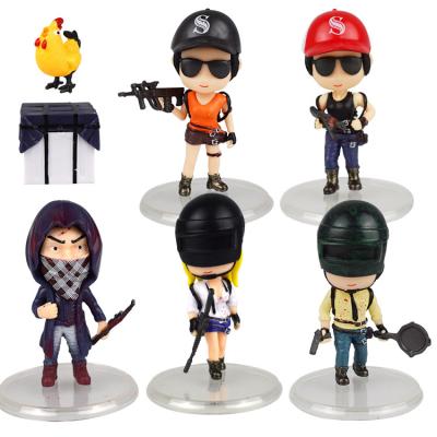 China Hot 7 Pcs Figure Factory Action Figure Toy Playerunknown's Battlegrounds Toys Birthday Cake Decoration Games Toys Set for sale