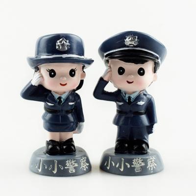 China Custom Cute Policewoman Policewoman Figure Anime Scale Model Plastic Figures Harden Decoration for sale