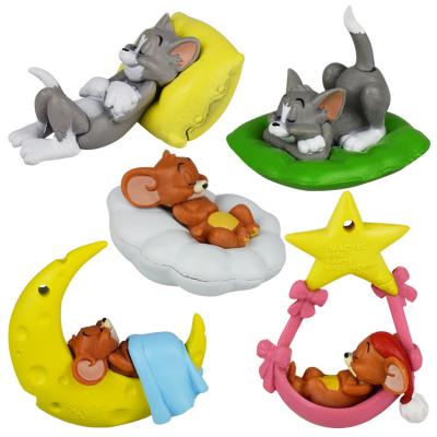 China Stunning Figure Cake PVC Toys Anime Cartoon Tom and Jerry 5PCS/SET for Birthday Party or Home Decoration for sale