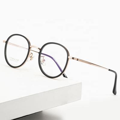 China For Acetate Above Reading Glass Fashion Round Tortoise U Top With Titanium Frame Reading Glasses for sale