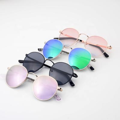 China Circle Matte Black Metal Sunglasses Fashion Private Label Sunglasses New Style UV400 Protection For Men for sale