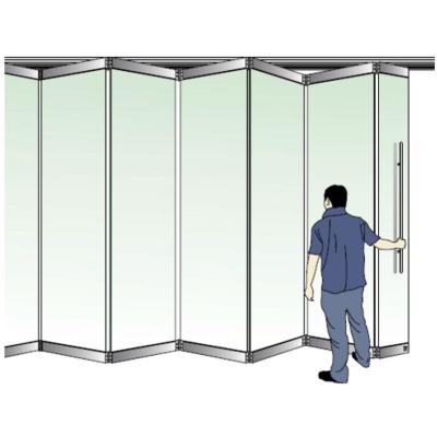 China Bi-folding stacking system frameless folding glass doors for sale