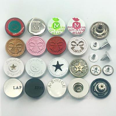 China Retro Logo Metal Buckle Jeans Buttons And Viable Customized Jeans Rivets for sale