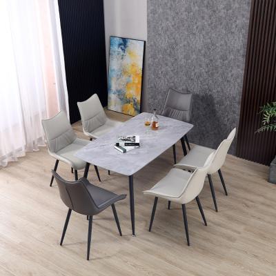 China Rectangle modern home furniture restaurant dinning room tables and chairs sets ceramic kitchen dining table set for 6 seater for sale