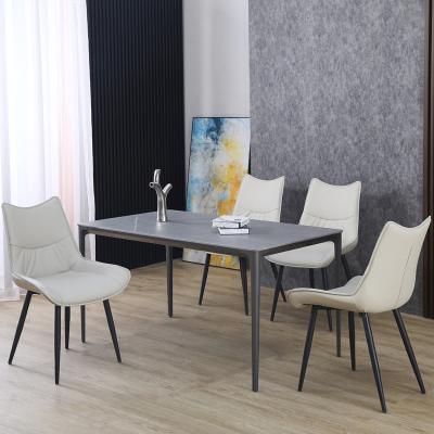 China Strong 2023 Hot Seller Stainless Steel Strong Leg Marble and Sintered Stone Table Top Dining Table Set for sale