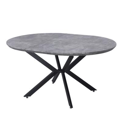 China Modern luxury large extendable restaurant kitchen table iron legs wooden mdf round dining table for 10 for sale