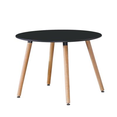 China Modern contemporary space saving cheap large wood dinner round wood kitchen dining room table cast iron legs mdf round dining table for sale