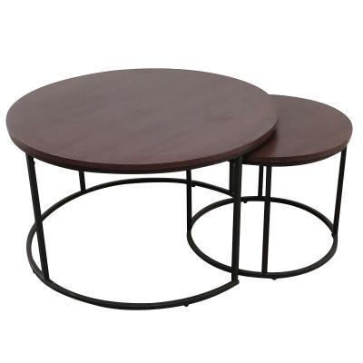 China Convertible New design living room furniture round metal frame modern coffee table for sale