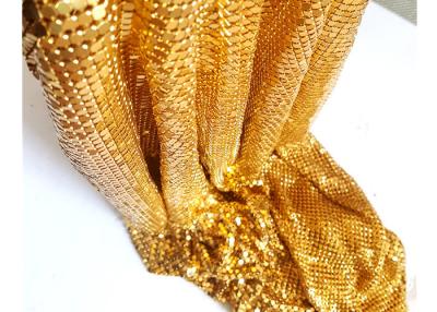 China 4mm Gold Color Aluminum Sequin Metallic Mesh For Hotel Decoration for sale