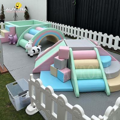 China Pastel Baby Soft Play Klimblokken voor feestverhuur Custom Soft Play-apparatuur Te koop