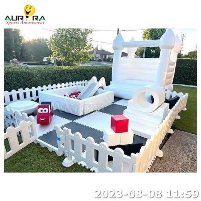 China Indoor Playground Soft Play Black And White Kids Outdoor Playground With Bouncer zu verkaufen