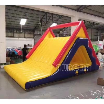 China Inflatable Triangle Slide Yellow Outdoor Water Park Large Inflatable Slide Pvc for sale