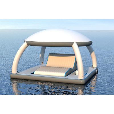 China AquaBanas Inflatable Floating Party Platform For Yacht  With Tent 10 Person for sale