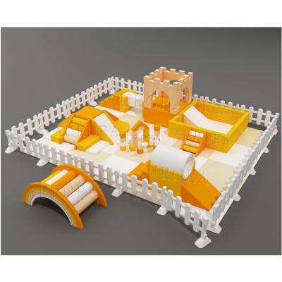 China Customized Orange Soft Play Equipment Indoor Outdoor Playground With Ball Pit for sale