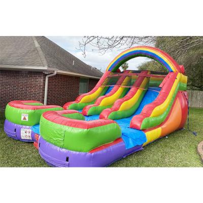 China Commercial Bounce House Inflatables Water Slide Inflatable Double Lane Slide for sale