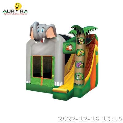 China Inflatable Elephant Jungle Bounce House Dry Slide Combo Bouncy Jumping Castle for sale