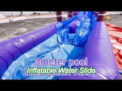 Grey And Blue Outdoor Inflatable Slide Waterproof For Community Events