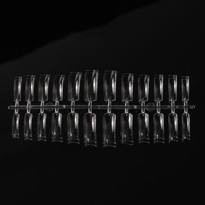 China French Custom Square Coffin False Straight Salon Nail Tips Nails Tapered Clear Square Extension Nails for sale