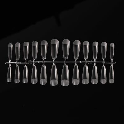 China Extra Long Tips Crystal Clear Tapered Square Nails Soft Salon Nail Tips French Full Half French Style Custom Cover for sale