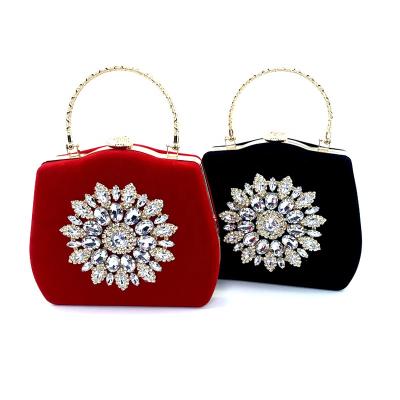 China Wholesale new fashion elegant wedding dinner bag sunflower diamond handbag luxury ladies party handbag for sale