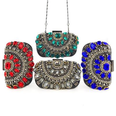 China Luxury Women's Party Wedding Handbag Crystal Rhinestone Evening Clutch Bag Evening Purse Clutch Bag Luxury Beaded Embroidery Handbag for sale