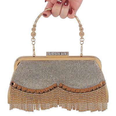 China High Quality 2021New Hot Sale Fashion Elegant Crystal Clutch Bag Women Rhinestone Even Handbags With Tassels for sale