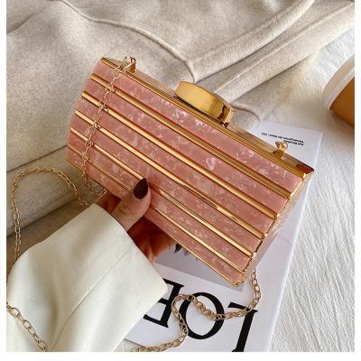 China Hot sale cosmetic bag the latest fasion new lady evening clutch patch banquet acrylic marble clutch for sale