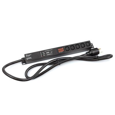 China Orient 240v 30a Aluminum Alloy PDU L6-30P 5pcs C13 Plug Metered PDU With Digital Multimeter Surge Protection For Meter PDU for sale