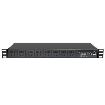 China Aluminum Alloy Customized Orient 19'' 16A rackmount 4way 8way horizontal Remote power switched & metered monitor PDU rack mount for sale