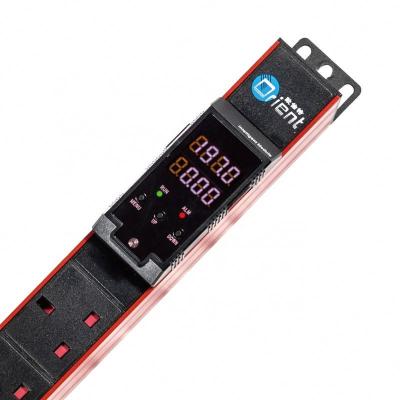 China Aluminum Alloy Orient Vertical OR 16A 240V Customized Type RS485 21 Way Meter PDU Rack UK Mount for sale