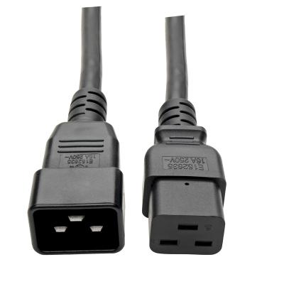 China Industrial Equipment Computer Power Extension Cord C19 to C20 - 16A 20A Resistant 250V 2.5mm2 6ft (m) 1.83 Power Cord Black for sale