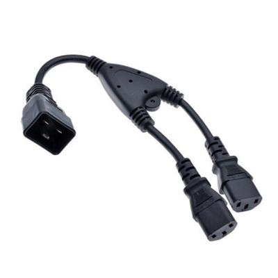 China Industrial Equipment Computer C19 PDU 12AWG To C20 Power Cable 14AWG 0.8m Y Splitter To C13x2 Power Cord for sale