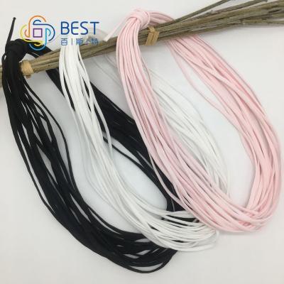 China 3mm-5mm Raw Materials Nylon / Polyester Sustainable Flat Earloop Ear Elastic for sale