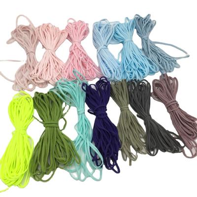 China Wholesale 3.5mm/5mm Viable Colored Flat Elastic Ear Cord For Face Cover for sale