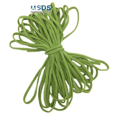 China Sustainable Colored Green 5mm Flat Elastic Earloop String For Disposable Use for sale