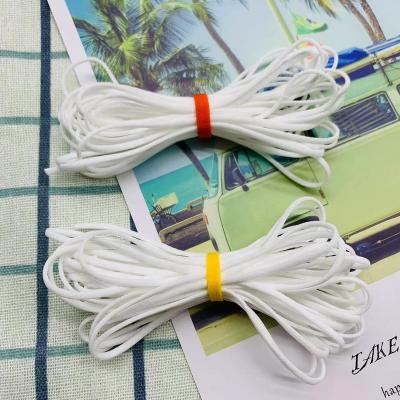 China Viable Factory Manufactured 3.5mm White And Black Flat Elastic Polyester KN95 Disposable Spandex Earloop for sale