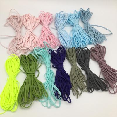 China Round 3.0mm 2.8mm Sustainable Colorful Elastic Earloop For Facemask Nonwoven for sale