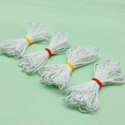 China 3.5 mm durable flat round white black elastic for disposable facemask for sale