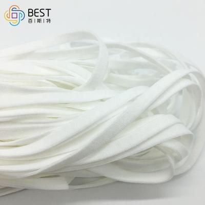 China 3.5mm 4.0mm 5.0mm Viable PLA Earloop Elastic Flat Band for Facemask White Elastic Loop Elastic Cord for sale