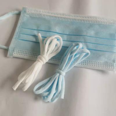 China Colored White Black PP 5.0-6.0mm Polyester / Earloop Nylon Soft Elastic Raw Materials For Facemask for sale