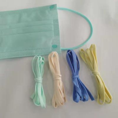 China Flat elastic band 3.5mm/5.0mm colorful ear elastic for medical facemask raw material for sale