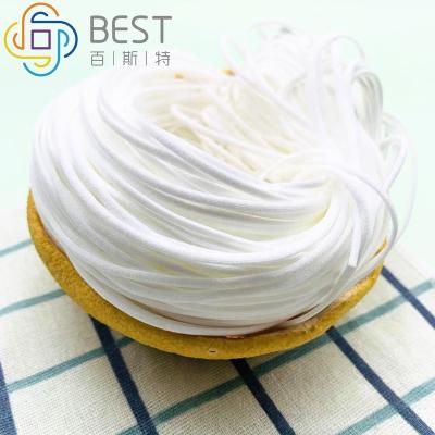 China Viable white spandex 3.0mm elastic band earloop stock for facemask material for sale