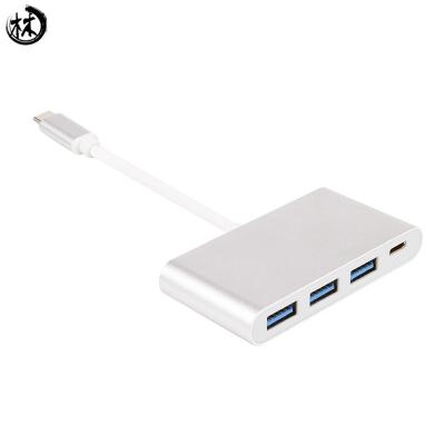 China Kico High Speed USB-C Hub Type C to Usb 3.0 * 3 With Type-C Female Port  4-in-1 Factory Price en venta