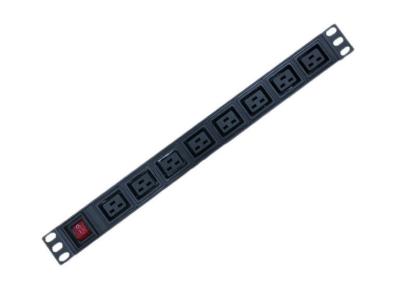 China Black 19 Inch 8 Way Network Cabinet Accessories Aluminum Alloy PDU Standard for sale