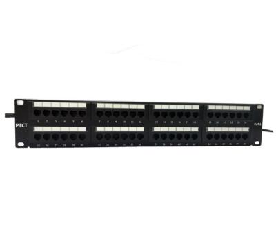 China Modular 48 Port Cat6 Patch Panel Cold Rolled Steel For Network Cabling System for sale