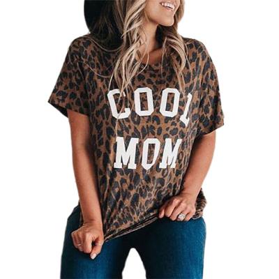 China 2022 new Anti-wrinkle women's spring and summer leopard letter printing round neck women's T-shirt for sale