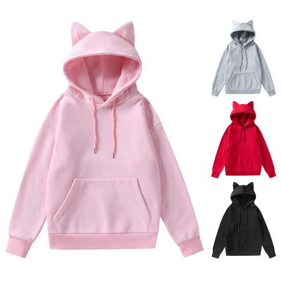 China Anti-wrinkle 2022 autumn and winter new cat ears design couples hooded European men's size sweater for sale