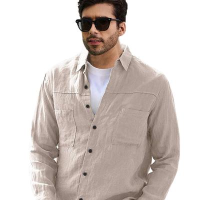 China 2022 Asian men's new fashion soft casual shirt long sleeved anti-pilling solid color shirt for sale