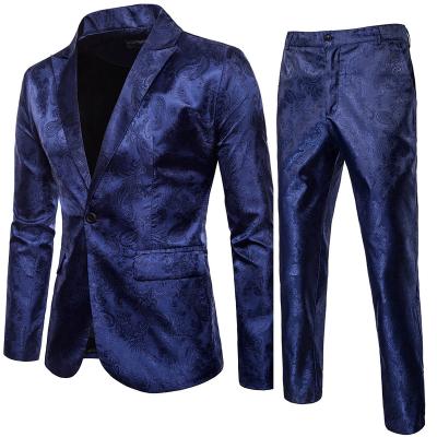 China European and American men's nightclub one button dark lapel smart men's autumn and winter breathable suit for sale